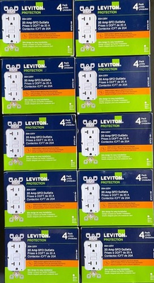 #ad 40PCS LEVITON GFNT2 4W 20A GFCI OUTLET WH NEW these are not tamper resistant $379.99