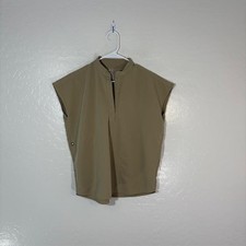 Figs Technical Collection Shirt Womens XS Tan Cap Sleeve Rafaela Scrub Top