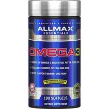 ALLMAX Nutrition Omega 3 Ultra-Pure Cold-Water Fish Oil Concentrate 180 Count
