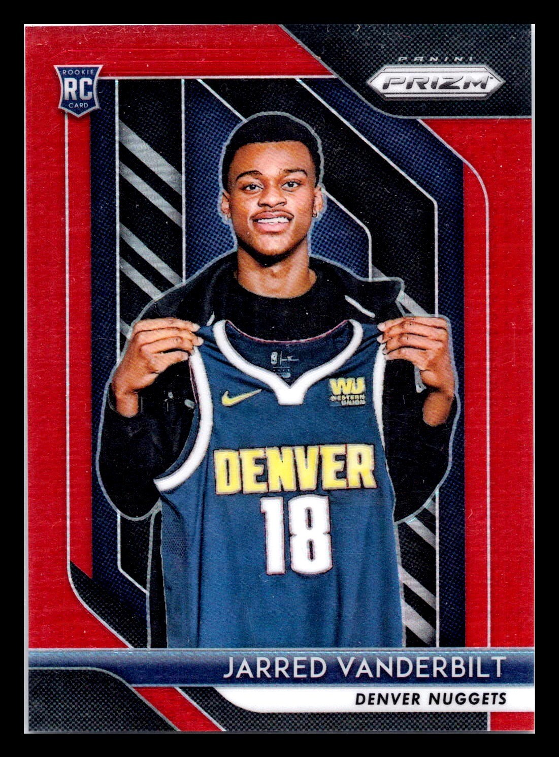 2018-19 Prizm Red Prizm /299 Jarred Vanderbilt #42 Rookie RC Denver Nuggets