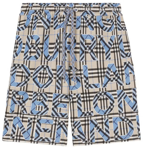 Burberry, Burberry Vintage Check Drawstring Shorts Archive Beige Blue 8039315 XS