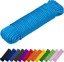 Rope 90 Feet X 1/4 Inch 7Mm Sky Blue Strong All-Purpose Utility Rope C