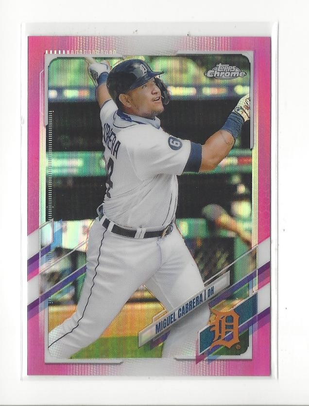 2021 Topps Chrome Pink Refractor #10 Miguel Cabrera Tigers