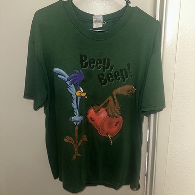 Vintage 1999 Looney Times Six Flags Road Runner Wile E. Coyote Tee Shirt Size L