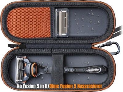 PU Tasche für Gillette ProGlide, Fusion 5, Mach3 - Wasserdicht, Orange