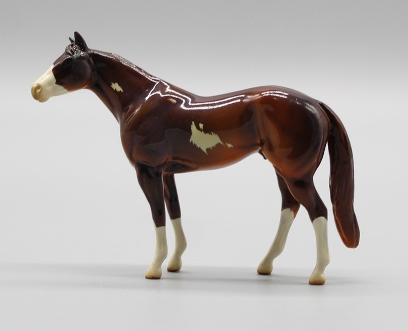 Retired Peter Stone Horse Chips Red Dun Overo Stock Quarter Pinto Glossy Paint
