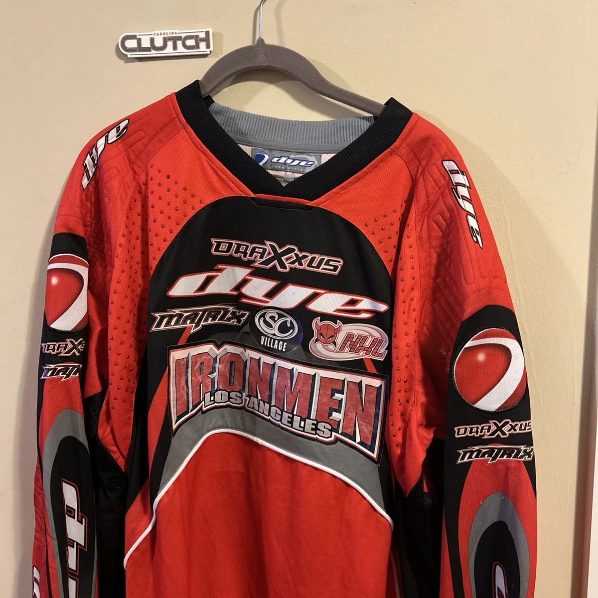 Maillot De Paintball Vintage Dye C5 – Homme, Taille XL, Rouge Et Noir