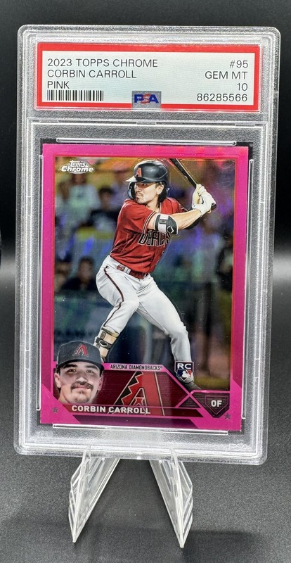 Corbin Carroll 2023 Topps Chrome Pink Refractor RC PSA 10