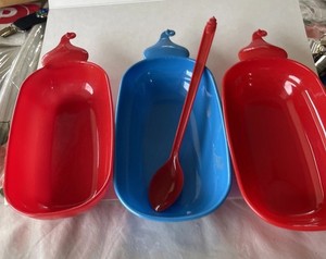 Vintage Dairy Queen Ice Cream Dishes/Sundae Boats (3 Total) 1 Spoon