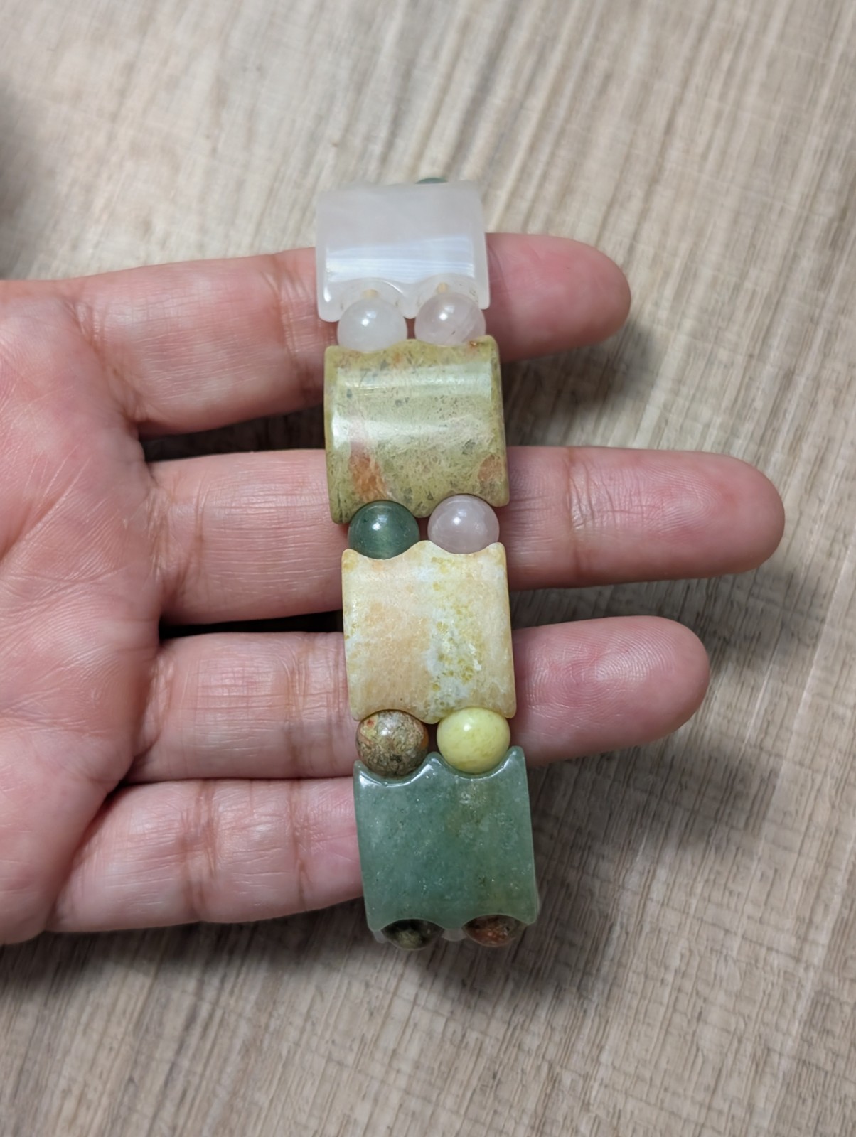 Artisan Multi-Gemstone Statement Panel Stretch Br… - image 2