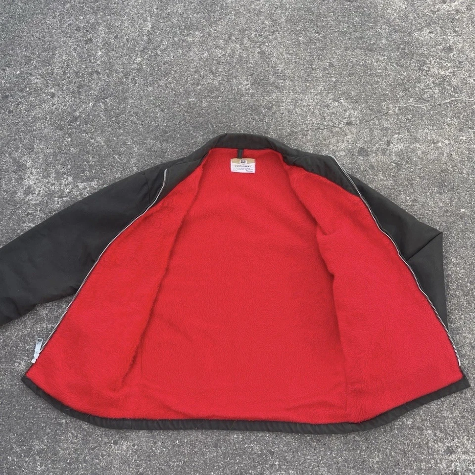 VTG Big Mac 70’s Penn-Prest Olive Green Workwear Jacket Fur Red Lining Medium - Image 4 of 4