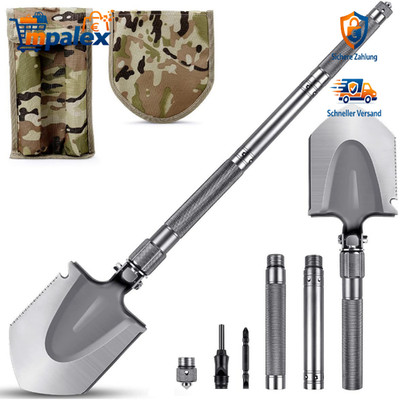 MOSFiATA Klappspaten 75cm Multifunktionaler Survival Schaufel mit verstell