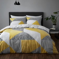 Catherine Lansfield Larsson Geo Single Duvet Set Ochre