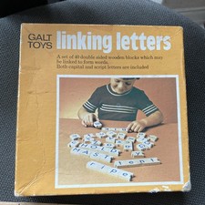 Vintage Galt Toys Linking Letters wooden 70  s