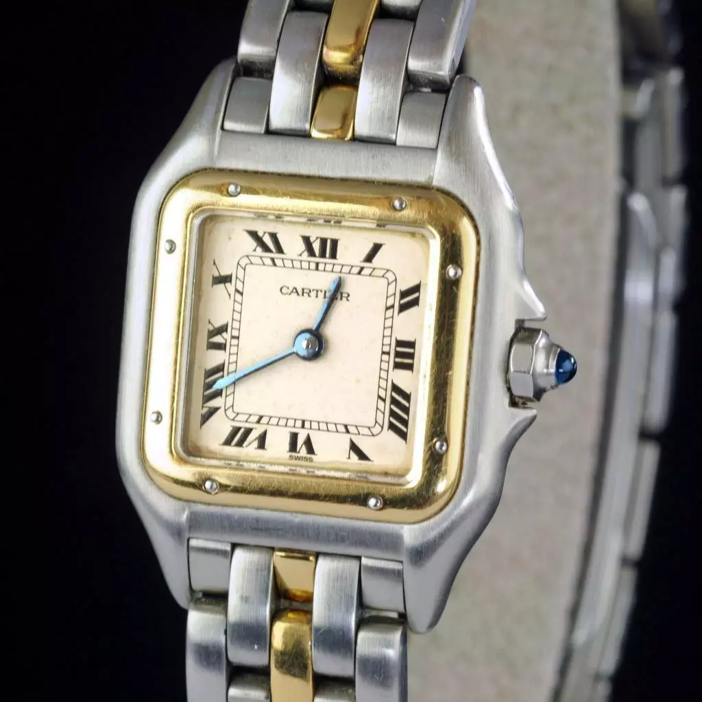 Cartier Phantere Ref 166921 One Row SS 18K Gold Ladies Watch Box