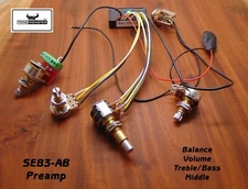 TONE MONSTER SEB3-AB Bass Guitar Preamp Balance Volume Treble/Bass Middle 4 Pots