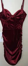 Windsor burgundy velvet Corset Mini Dress sleeveless
