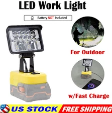 1x Cordless LED Work Light For Ridgid 18V Battery For Outdoor Camping Lamp w/USB