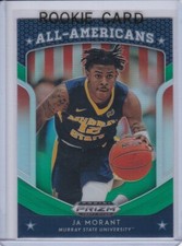 JA MORANT ROOKIE CARD $$ GREEN PRIZM VARIATION 2019 Basketball Grizzlies RARE RC