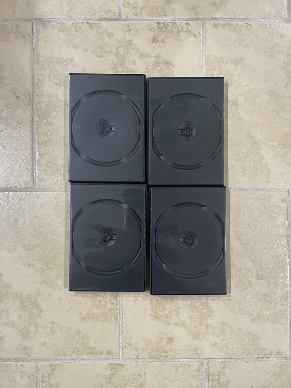 LOT OF 4 SINGLE DVD/CD BLACK CASES 7” 5”x.5” NEW!