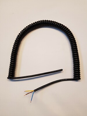 3-ADRIGES 0,75 qm WENDELKABEL SCHWARZ PUR. 500 mm (20'') SPULENLÄNGE #