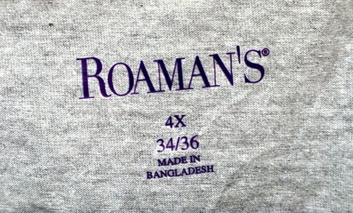 ROAMAN'S Women's Plus Size Grey Button V neck Size: 34/36 07-0436-1 - 第 3/4 張圖片
