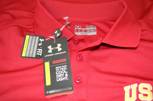 Under Armour MD Men's Red USC Collared Shirt UPF 50+ Size M NEW - Picture 5 of 6