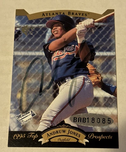 1995 SP Top Prospects Die Cut Rookie Auto Andruw Jones Coa Perfect Auto