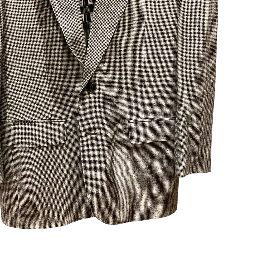 Abrigo deportivo de seda 40R Davis & Squire Blazer Traje Chaqueta Negro Blanco Pata de gallo Foto 4 de 4