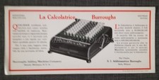 CALCOLATRICE BURROUGHS - Pubblicità con Foto e Carta Assorbente - Detroit Milano
