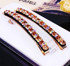 USA Quality Bobby Pin Hair Clip using Swarovski Crystal Hairpin Long Champagne