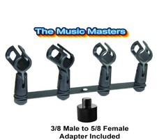 Quad Mic Clip Arm Stand Adapter Live Sound Studio 4 Microphone Clip Mount Holder