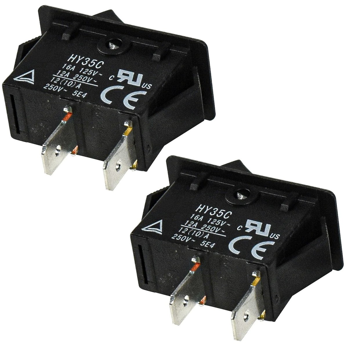 2-Pack ON Off Rocker Switch 2-Prong 16A 125V for Craftsman Saw
