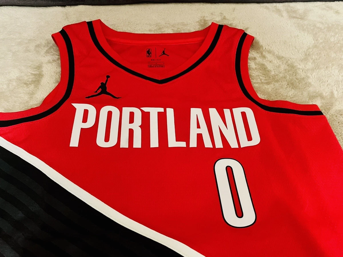 Jordan Portland Trail Blazers Damian Lillard statement jersey size 44