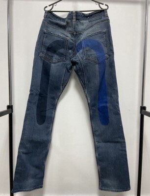 Evisu Denim Pants Jeans Big Seagull Logo Print Vintage Y2K Casuals