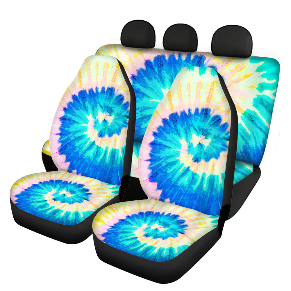 Bandhnu Gradient Printing Universal Front Rear Car Seat Cover Auto 4 Pack Set