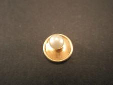 SINGLE 1 3/16" Round Faux Pearl Vintage Formal Tux Prom Shirt Stud k33