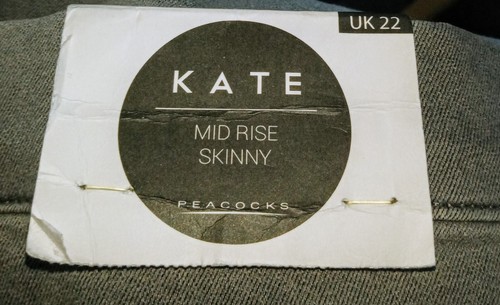 Peacocks 'Kate' Mid Rise Skinny Jeggings Jeans Grey Size 22 - Picture 10 of 14