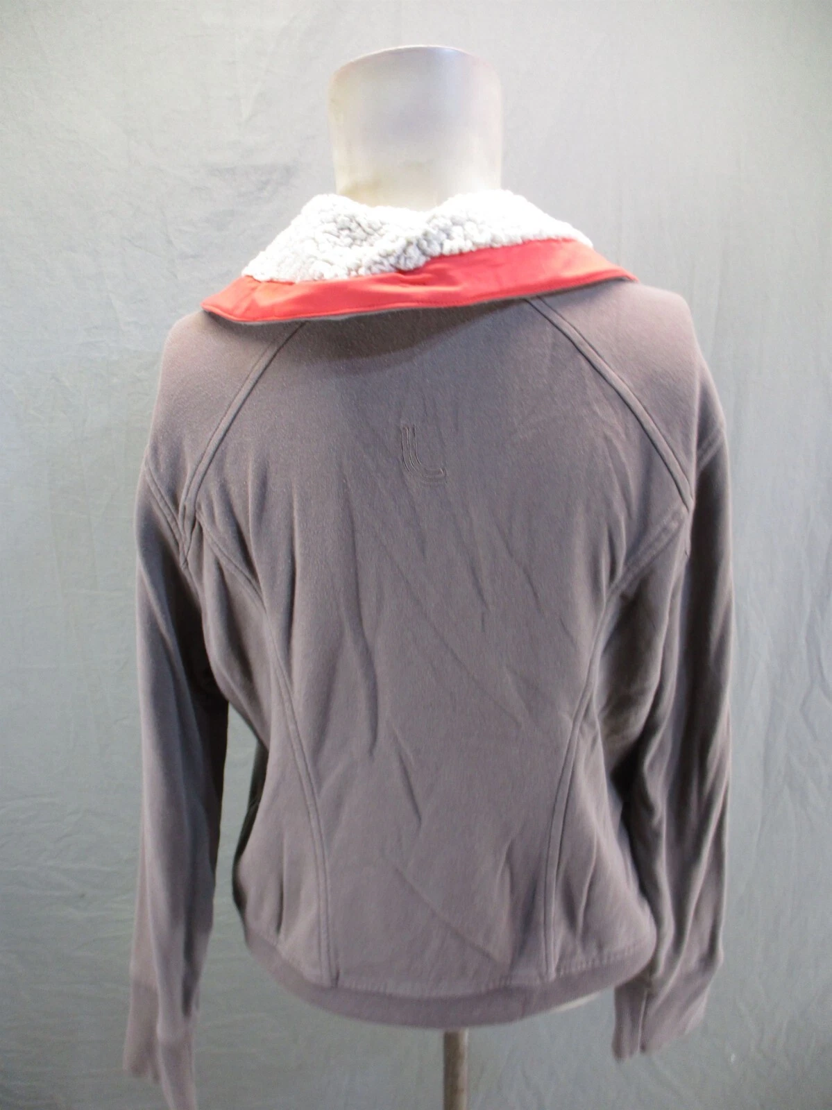 lole cotton blend full zip drawstring pocket athletic jacket