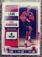 2023-24 Panini Contenders Scoot Henderson Rookie Game Ticket Red Foil trail blaz