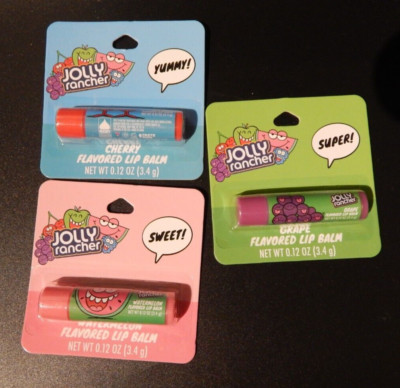 Jolly Rancher Flavored Lip Balm/Cherry, Watermelon, Grape
