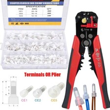 350PCS Nylon Copper Core Closed End Crimp Cap Wire Connectors Terminals 22-10AWG