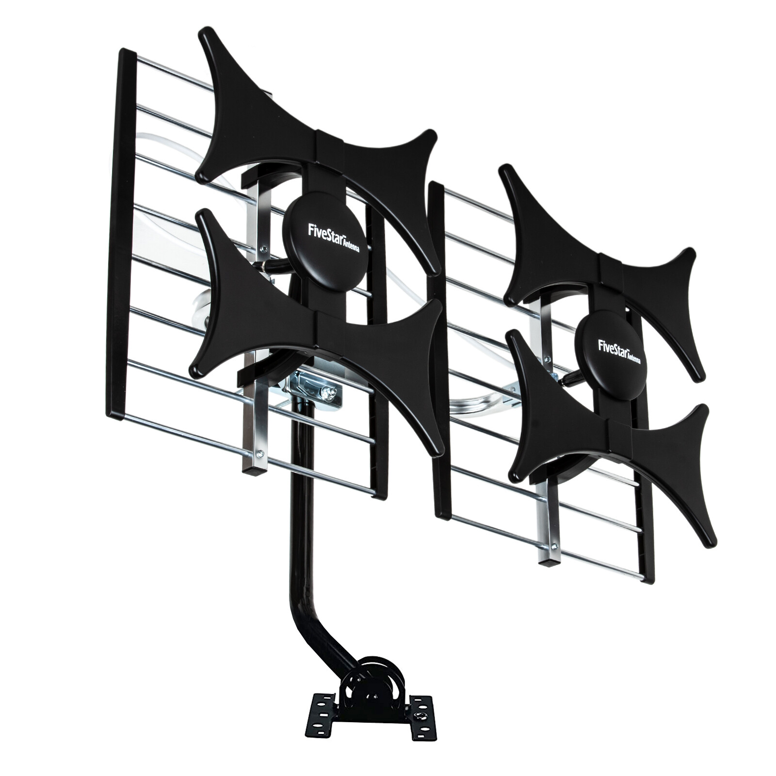 HDTV Outdoor Antenna up to 200 Mile Range Multi-Directional w/ Mounting Pole