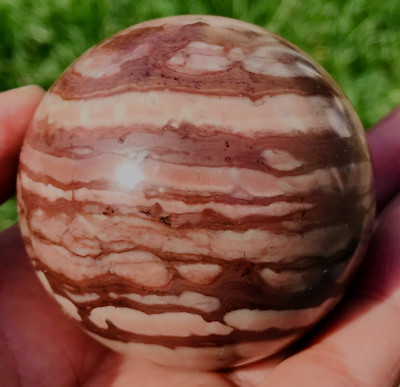 BROWN ZEBRA JASPER SPHERE MOOD LIFTING 59 MM 295 G