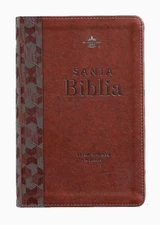 Biblia Letra gigante 14pts Tamano Manual  imit piel Marron "Personalizada"