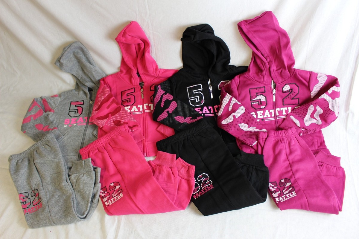 Jogginganzug Freizeitanzug Hausanzug Jogging Anzug Mädchen 98-146 Neu 52  Seattle