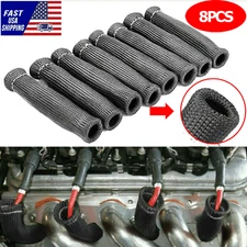 8pcs 2500° 6" Spark Plug Wire Protector Boots Sleeve Heat Shield Cover fits MOST