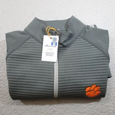 Clemson Tigers Jacket Men Small Gray Peter Millar Performance Full Zip Paw NCAA