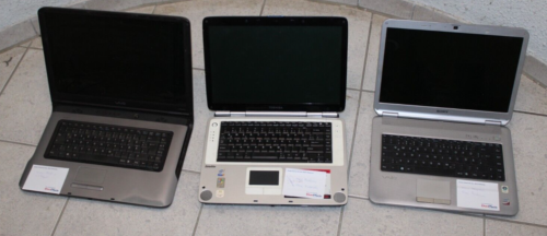drei Laptops: Sony Vaio VGN-A517S Toshiba Satellite P10-554 Sony Vaio VGN-NS21S - Afbeelding 1 van 19