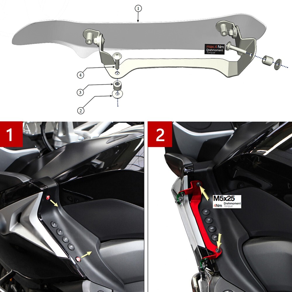 K1600GTL 2017-2021 Side Spoilers Wind Deflector Extension Fairing